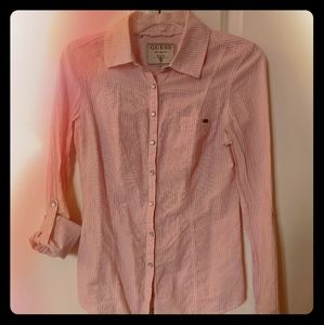 Pink and White Striped Blouse by Guess Los Angeles